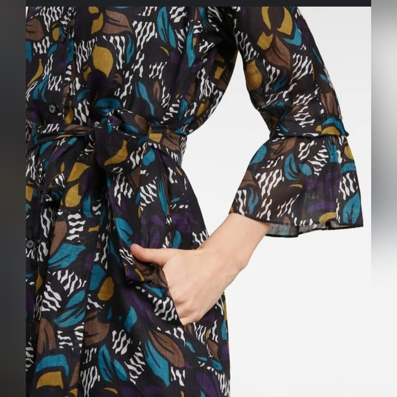 Maxmara Vadier Floral Ramie Midi Dress - Picture 3 of 6